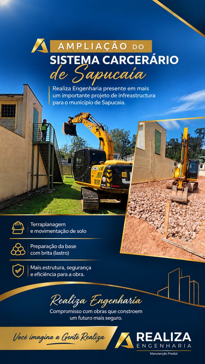 Post do Instagram: Terraplanagem e preparação de base — Sistema Carcerário de Sapucaia