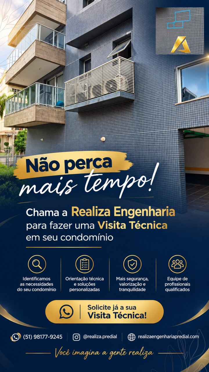 Post do Instagram: Solicite sua Visita Técnica — Realiza Engenharia